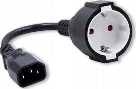 Adapteris Qoltec IEC C14, Schuko, 0.15 m, juoda sp.