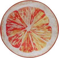 Vonios grindų kilimėlis Foutastic Greyfurt 359CHL4967, balta sp./geltona sp./oranžinė sp., 120 cm x 120 cm, Ø 120 cm