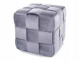 Pufas Casel Velvet, pilka sp., 42 cm x 42 cm x 42 cm