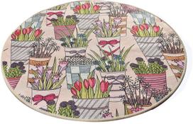 Vonios grindų kilimėlis Foutastic Flowepot 359CHL4250, įvairių spalvų, 140 cm x 140 cm, Ø 140 cm