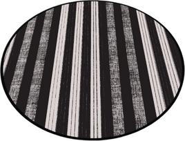 Vonios grindų kilimėlis Foutastic Barcode 359CHL4634, balta sp./juoda sp., 120 cm x 120 cm, Ø 120 cm
