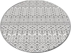 Vonios grindų kilimėlis Foutastic Order 359CHL4568, balta sp./pilka sp., 140 cm x 140 cm, Ø 140 cm