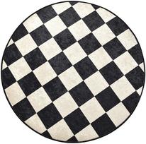 Vonios grindų kilimėlis Foutastic Dama 359CHL4247, balta sp./juoda sp., 140 cm x 140 cm, Ø 140 cm