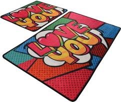Vonios kilimėlių rinkinys Foutastic Red Love 359CHL2360, įvairių spalvų, 100 cm x 60 cm