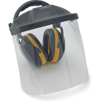 Apsauginės ausinės, su apsauginiu skydeliu Ear Defender Secure 2H, skaidri sp./pilka sp., Universalus dydis