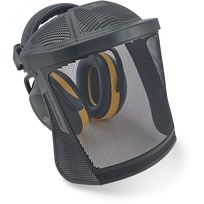 Apsauginės ausinės, su apsauginiu skydeliu Ear Defender Secure 2H, juoda sp./geltona sp., Universalus dydis