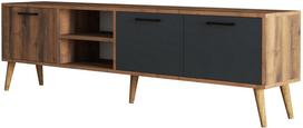 TV staliukas Kalune Design Exxen 1581, antracito sp./riešuto sp., 35 cm x 180 cm x 53 cm