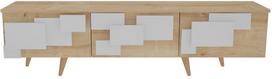 TV staliukas Kalune Design 3 D, ąžuolo sp./balta sp., 35 cm x 160 cm x 45 cm