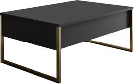 Kavos staliukas Kalune Design Luxe, antracito sp./aukso sp., 60 cm x 90 cm x 40 cm