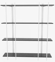 Pastatoma lentyna Kalune Design Moss 875ZNA4546, balta sp./juoda sp./tamsiai pilka sp., 180 cm x 160 cm x 29.6 cm