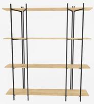 Pastatoma lentyna Kalune Design Moss 875ZNA4550, ąžuolo sp./juoda sp., 180 cm x 160 cm x 29.6 cm