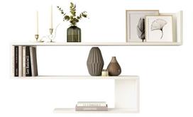 Sieninė lentyna Kalune Design WL10 W, balta sp., 71.4 cm x 120 cm x 14.5 cm