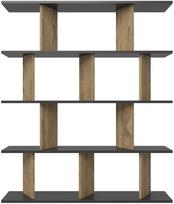 Pastatoma lentyna Kalune Design Grace 875ZNA4619, ąžuolo sp./juoda sp., 141 cm x 120 cm x 24.6 cm