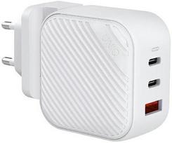 Telefono įkroviklis Uniq Verge Pro, USB/2 x USB-C, balta sp., 66 W