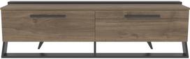 TV staliukas Kalune Design Astrid, juoda sp./riešuto sp., 36.6 cm x 163.8 cm x 46.8 cm
