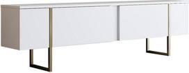 TV staliukas Kalune Design Luxe, aukso sp./balta sp., 30 cm x 180 cm x 50 cm