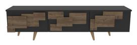 TV staliukas Kalune Design 3 D, antracito sp./riešuto sp., 35 cm x 160 cm x 45 cm