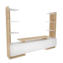 TV staliukas Kalune Design Ava, ąžuolo sp./balta sp., 31.7 cm x 183.6 cm x 140 cm