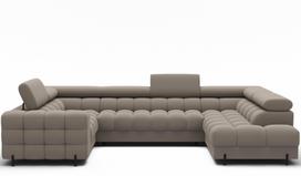 Kampinė sofa - lova Fectory, smėlio sp., 346 x 205 cm x 93 cm