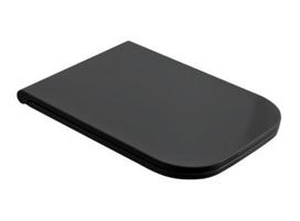Unitazo sėdynė su dangčiu Scarabeo Teorema 2.0, juoda sp., 49 cm x 36 cm