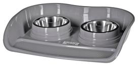 Stovas su dubenėliais šuniui Barry King Set, 0.8 l, 46 cm x 35 cm x 9 cm, pilka sp.