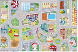 Žaidimų kilimėlis Marko City Traffic, 150 cm x 100 cm, įvairių spalvų