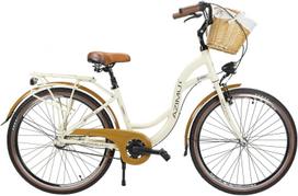 Dviratis miesto Azimut Sarema 3-Speed, 26 ", balta sp./juoda sp./kreminė sp.