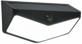 Sieninis šviestuvas su saulės baterija Lutec Wings, 3.7W, IP44, juoda sp.