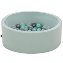 Baseinas su kamuoliukais Kalune Design Bubble Pops, ⌀ 7 cm, mėtinė (mint) sp. pilka sp.