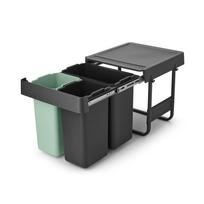 Atliekų rūšiavimo sistema Brabantia Sort&Go, 2x10+20 l, juoda sp./žalia sp.