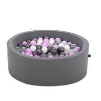 Baseinas su kamuoliukais Kalune Design Bubble Pops, ⌀ 85 cm, 200 vnt, skaidri sp./balta sp.