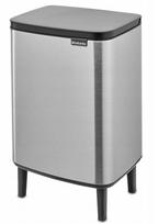 Šiukšliadėžė Brabantia Bo Hi Matt Steel Fingerprint Proof 227264, sidabro sp., 12 l, 45.5 cm x 29.5 cm