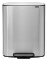 Šiukšliadėžė Brabantia Bo Matt Steel Fingerprint 211461, sidabro sp., 60 l, 65.2 cm x 54.1 cm