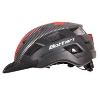 Dviratininkų šalmas universalus Bottari 94001RB, juoda sp./raudona sp., M (54-57 cm)