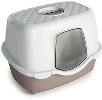 Uždaro tipo kačių tualetas Stefanplast Chic Indoor Filter 590007TAU, balta sp./smėlio sp., uždaras, 56 cm x 39 cm x 39 cm