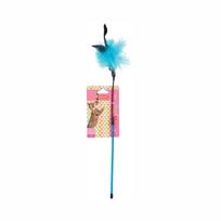 Žaislas katėms ant pagaliuko Zolux Feather Fishing, įvairių spalvų