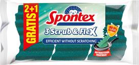 Kempinė valymui Spontex Scrub & Flex, mėlyna sp., 3 vnt.