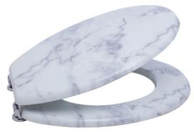 Unitazo sėdynė su dangčiu Thema Lux MB-2035, balta sp./pilka sp., 45 cm x 36 cm
