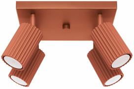 Šviestuvas lubų Sollux Karbon, GU10, 4 x 10 W, raudona sp.