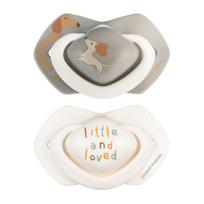 Čiulptukų rinkinys Canpol Babies Light Touch Dogs, 6+ mėn., balta sp./pilka sp.