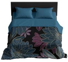 Lovatiesė NHL-068, mėlyna sp./juoda sp./violetinė sp., 220 cm x 240 cm