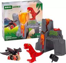 Figūrėlių rinkinys, su priedais Brio World Dinosaur Erupting Volcano, įvairių spalvų