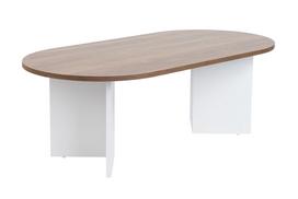 Kavos staliukas Nordure Sable, ruda sp./balta sp., 60 cm x 119 cm x 40 cm