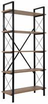 Knygų lentyna Nordure Elysian, ruda sp./juoda sp./rusva sp., 180 cm x 90 cm x 33.3 cm