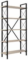 Knygų lentyna Nordure Elysian, ruda sp./juoda sp./rusva sp., 180 cm x 90 cm x 33.3 cm