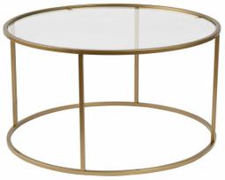 Kavos staliukas Nordure Aurum, skaidri sp./aukso sp., 80 cm x 43 cm x 80 cm