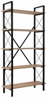 Knygų lentyna Nordure Elysian, juoda sp./rusva sp., 180 cm x 90 cm x 33.3 cm