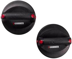 Sporto prekių priedas, atsispaudimų rankenos Hammer Magnetic Push Up Twister 66305, 18 cm, 1 kg, juoda sp., 2 vnt.