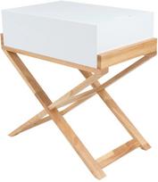 Naktinis staliukas Kayoom Valerie 410, balta sp./medžio sp., 58 cm x 34 cm x 56 cm
