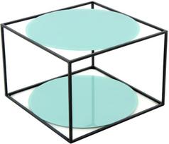 Kavos staliukas Kayoom Cody 110, juoda sp./žalia sp., 50 cm x 50 cm x 36 cm